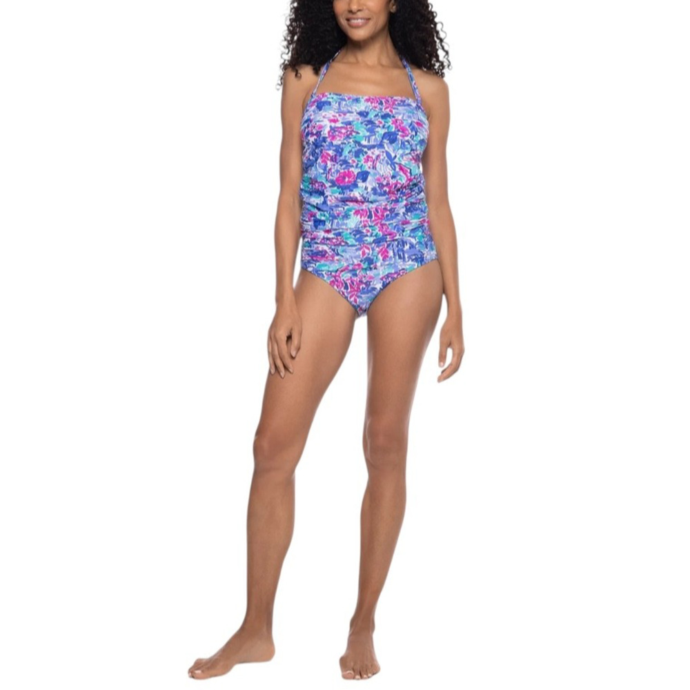 COOLIBAR Lanikai Women's Size XXL Blue/Pink/Teal 3-in-1 Convertible Swimsuit NWT